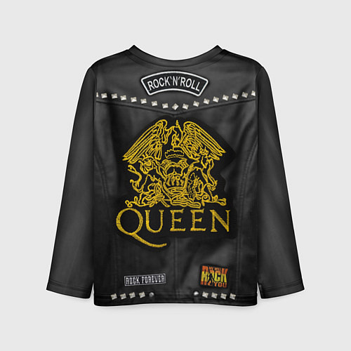 Детский лонгслив Косуха с нашивками Queen / 3D-принт – фото 2