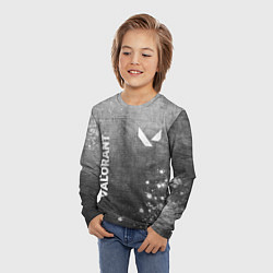 Лонгслив детский Valorant - grey gradient вертикально, цвет: 3D-принт — фото 2