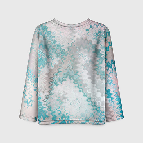Детский лонгслив Серо-бирюзовый абстрактный / 3D-принт – фото 2