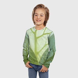 Лонгслив детский Макро съемка листа, цвет: 3D-принт — фото 2