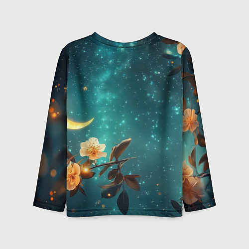 Детский лонгслив Сова на фоне ночного неба / 3D-принт – фото 2