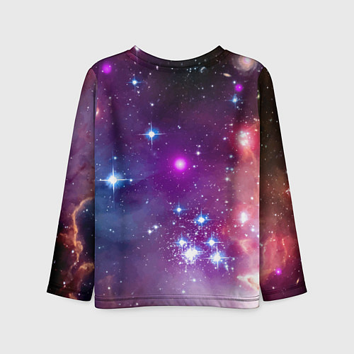Детский лонгслив Космонавт капибара в неоновом космосе / 3D-принт – фото 2