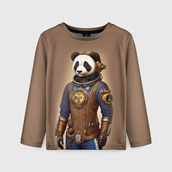 Детский лонгслив Крутой панда в стиле стимпанк
