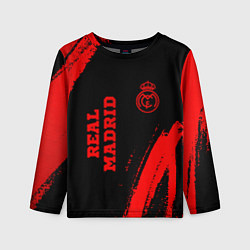 Детский лонгслив Real Madrid - red gradient вертикально