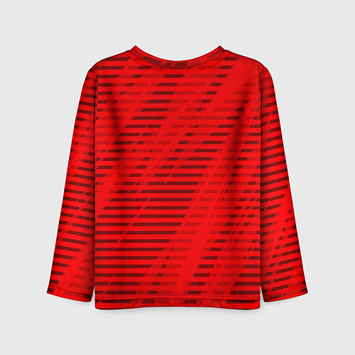 Детский лонгслив Красный полосатый / 3D-принт – фото 2