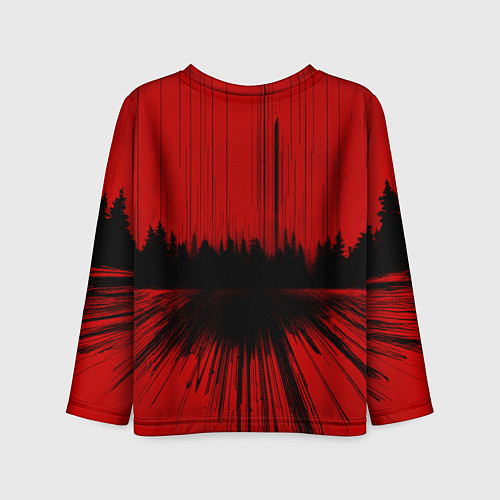 Детский лонгслив Спорткар на красном фоне / 3D-принт – фото 2