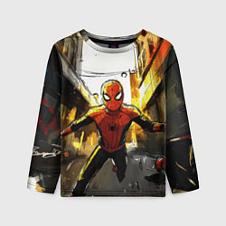 Лонгслив детский Бегущий человек - паук, цвет: 3D-принт