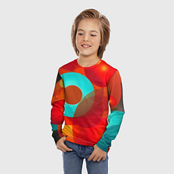 Лонгслив детский Оптическая абстракция с кругами, цвет: 3D-принт — фото 2