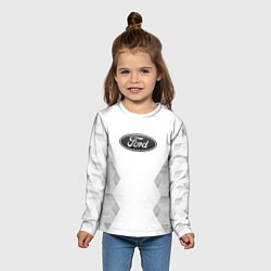 Лонгслив детский Ford white poly, цвет: 3D-принт — фото 2
