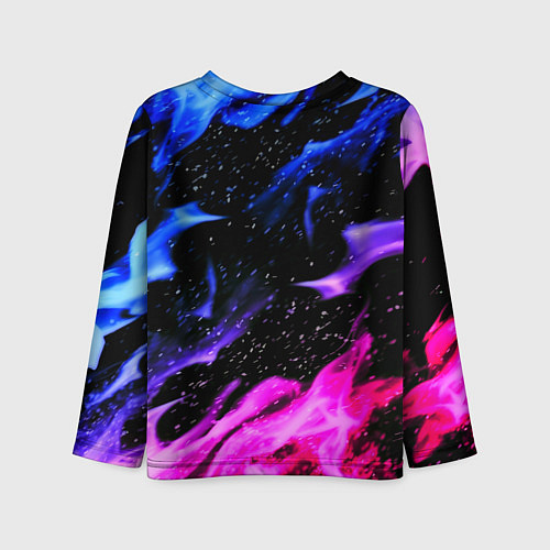 Детский лонгслив Doom flame neon / 3D-принт – фото 2