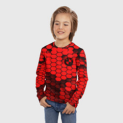 Лонгслив детский BMW карбоновая абстракция, цвет: 3D-принт — фото 2