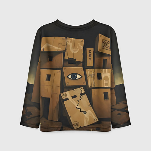 Детский лонгслив Коробки и глаз / 3D-принт – фото 2