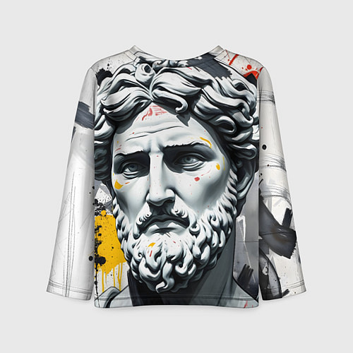 Детский лонгслив Античный портрет и краска / 3D-принт – фото 2