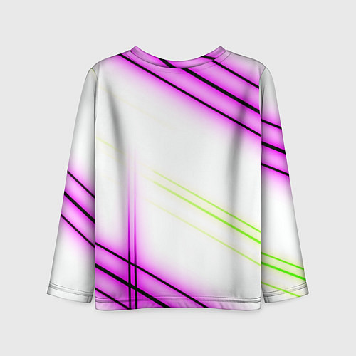 Детский лонгслив Green white pink line / 3D-принт – фото 2