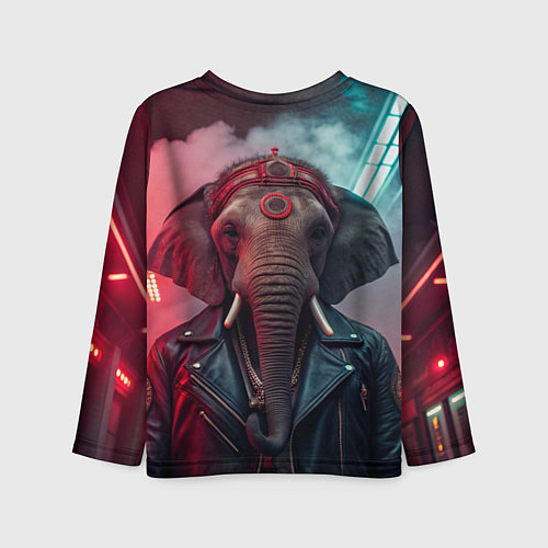 Детский лонгслив Cyberpunk elephant / 3D-принт – фото 2