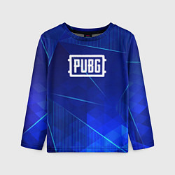 Лонгслив детский PUBG blue poly, цвет: 3D-принт