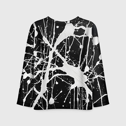 Детский лонгслив Брызги белой краски / 3D-принт – фото 2