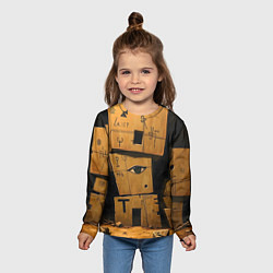 Лонгслив детский Глаза в каменных домах, цвет: 3D-принт — фото 2