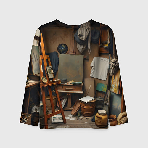 Детский лонгслив Мастерская художника / 3D-принт – фото 2