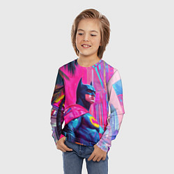 Лонгслив детский Бэтмен в розовом стиле, цвет: 3D-принт — фото 2