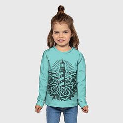 Лонгслив детский Маяк и розы, цвет: 3D-принт — фото 2