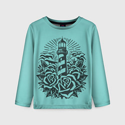 Детский лонгслив Маяк и розы