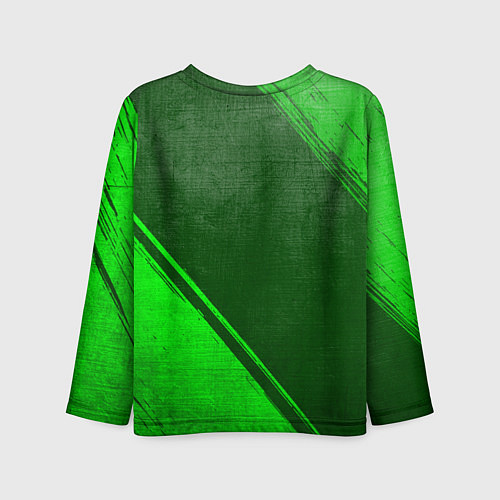 Детский лонгслив Real Madrid - green gradient вертикально / 3D-принт – фото 2