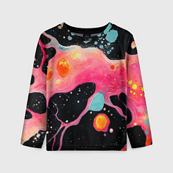 Лонгслив детский Розовая текстура в черном, цвет: 3D-принт
