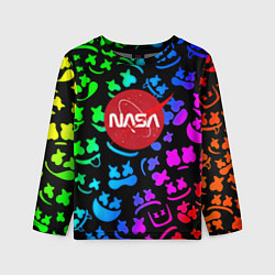 Детский лонгслив Marshmello x NASA gradient