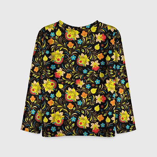 Детский лонгслив Хохлома цветы / 3D-принт – фото 2