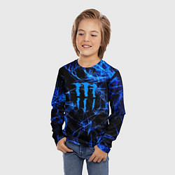 Лонгслив детский Monster energy искры дымы, цвет: 3D-принт — фото 2