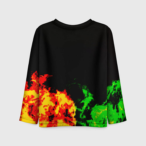 Детский лонгслив Амонг ас огненная текстура / 3D-принт – фото 2