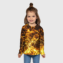 Лонгслив детский Текстура золотые нити, цвет: 3D-принт — фото 2