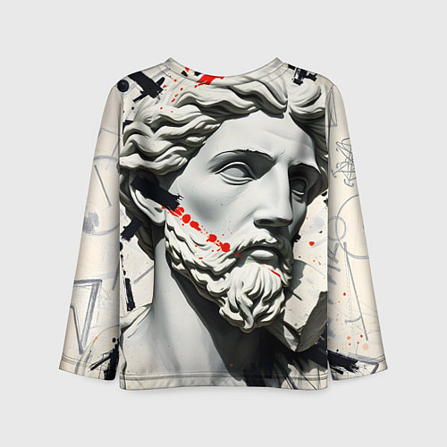 Детский лонгслив Античный портрет зарисовки / 3D-принт – фото 2