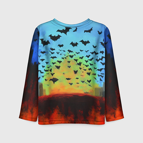Детский лонгслив Бэтмен и летучие мыши / 3D-принт – фото 2