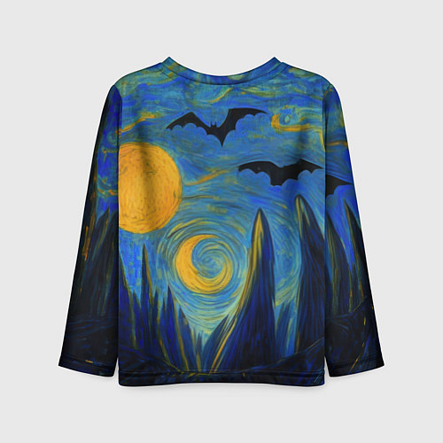 Детский лонгслив Бэтмен в стиле Ван-Гога / 3D-принт – фото 2