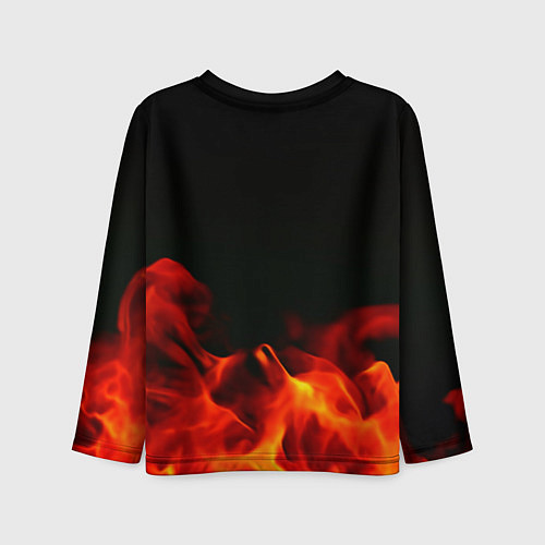 Детский лонгслив Doom огненная текстура / 3D-принт – фото 2
