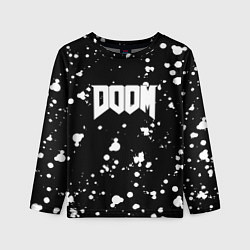 Лонгслив детский Doom белые краски всплеск, цвет: 3D-принт