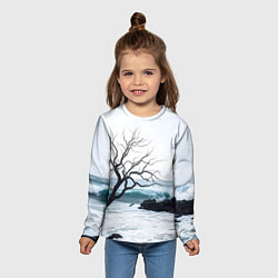 Лонгслив детский Дерево в море, цвет: 3D-принт — фото 2