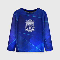 Лонгслив детский Liverpool blue poly, цвет: 3D-принт