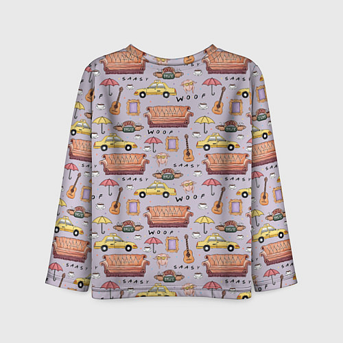 Детский лонгслив Друзья - паттерн / 3D-принт – фото 2