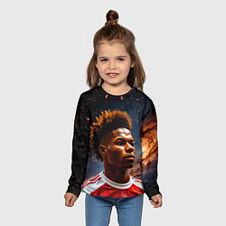 Лонгслив детский Маркус Рашфорд и космос, цвет: 3D-принт — фото 2