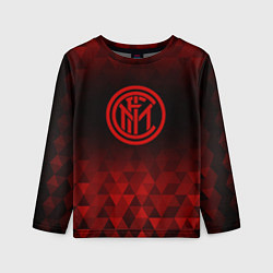 Лонгслив детский Inter red poly, цвет: 3D-принт
