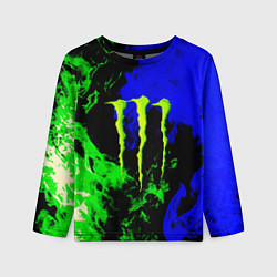 Детский лонгслив Monster energy кислотный огонь