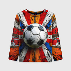 Детский лонгслив Футбольный мяч в ярких линиях