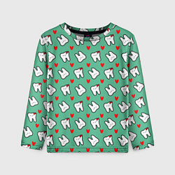 Лонгслив детский Довольные зубы, цвет: 3D-принт