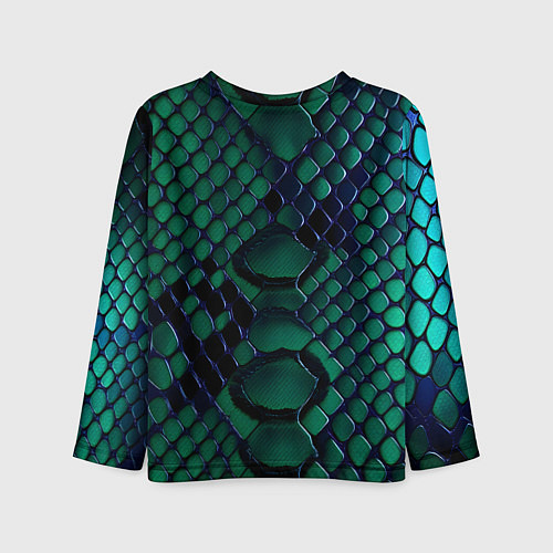 Детский лонгслив Бирюзовая змеиная кожа / 3D-принт – фото 2