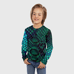 Лонгслив детский Бирюзовая змеиная кожа, цвет: 3D-принт — фото 2