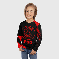Лонгслив детский PSG - red gradient, цвет: 3D-принт — фото 2
