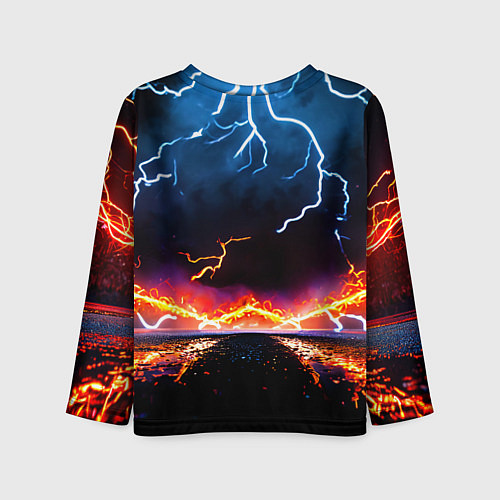 Детский лонгслив Футбольный мяч в молниях / 3D-принт – фото 2